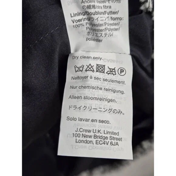 J Crew Womens Size 6 Navy Blue Metallic Fringe Tweed Sheath Dress Classic Career - Picture 7 of 8